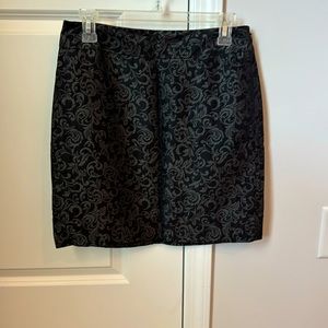 Black Floral Detail Ann Taylor Loft Pencil Skirt